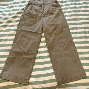High waisted Wide-Leg olive Pants